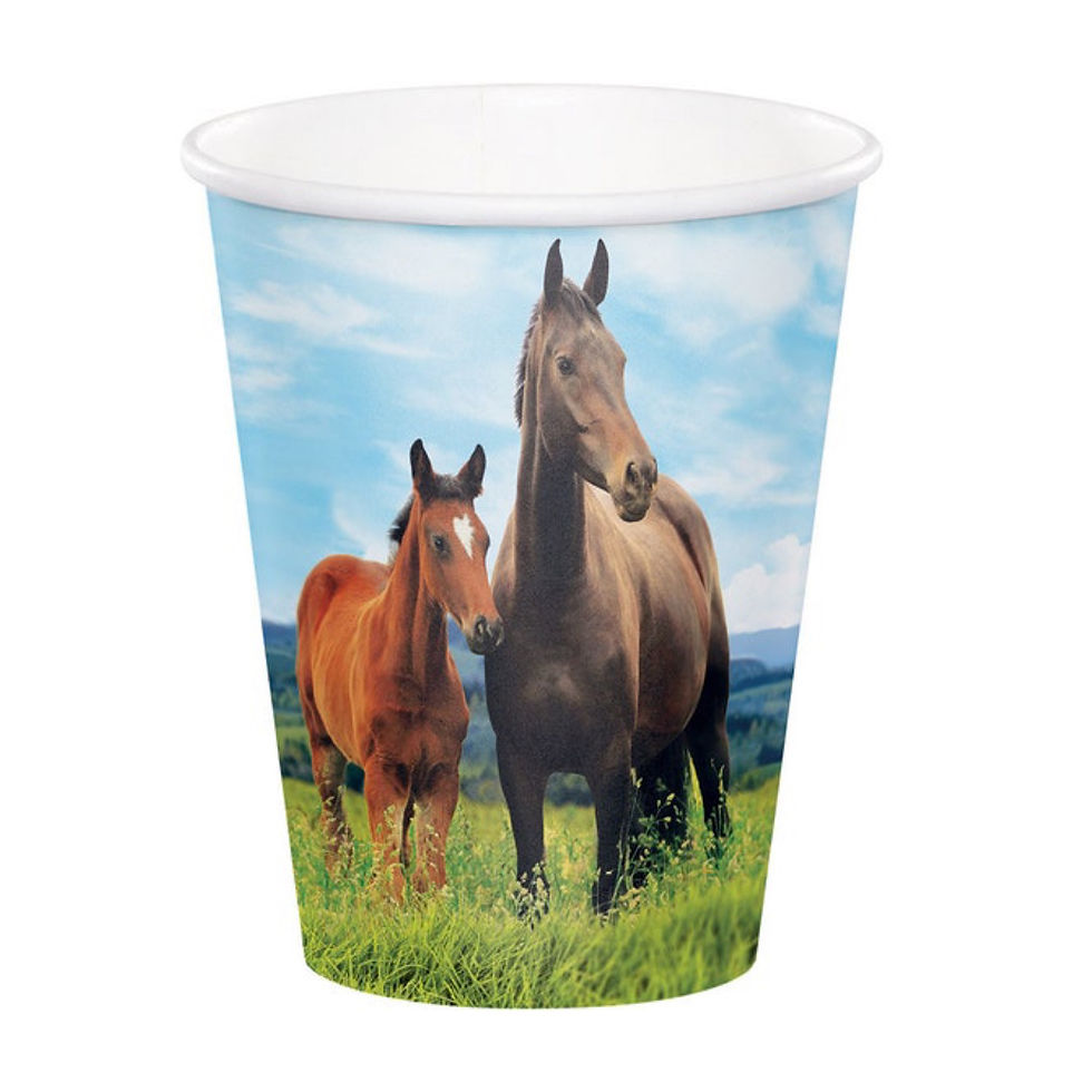 Horse Theme Party Paper Cups 8pcs / 1pkt
