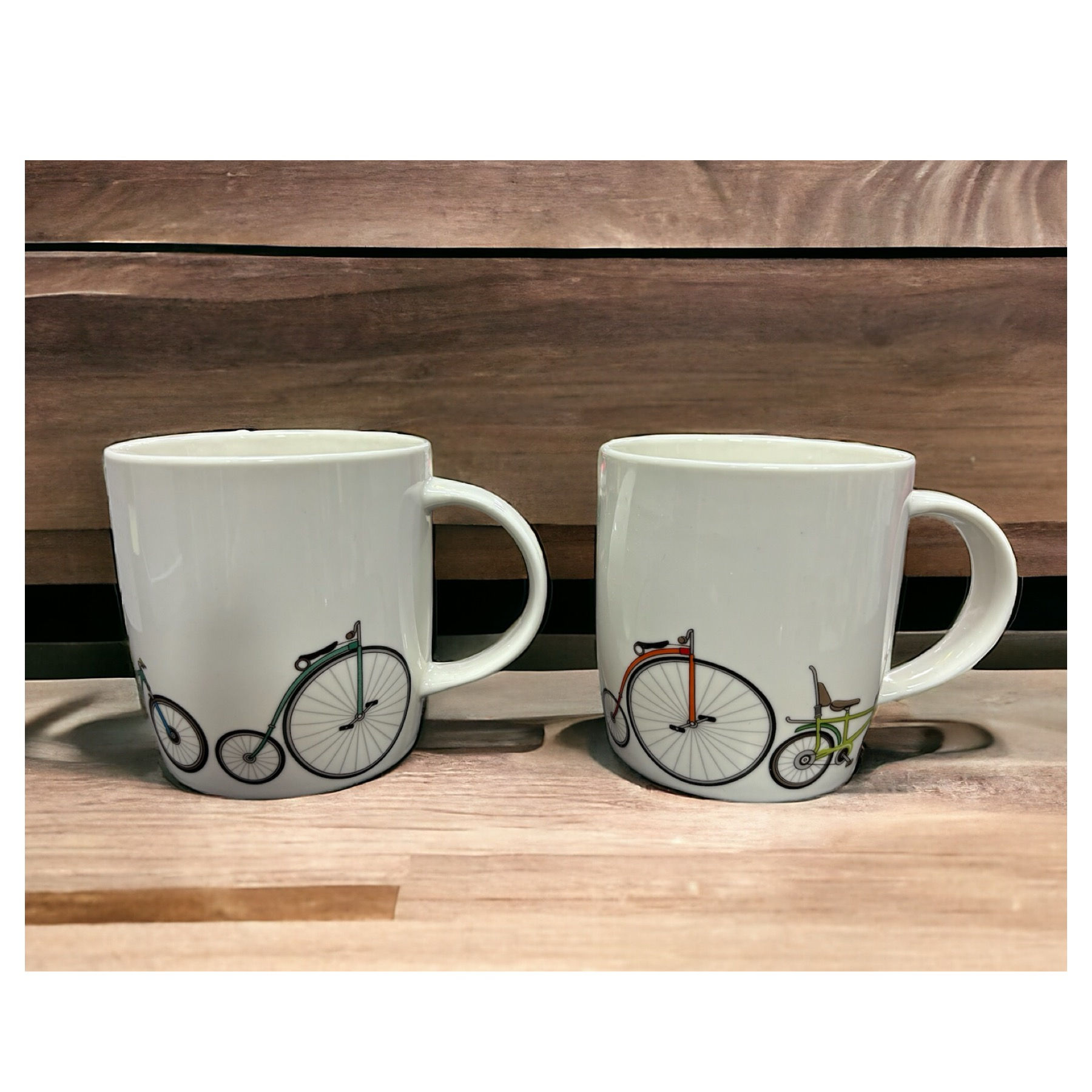 Bicycle Mug Set 2 pcs / 1 pkt Twin Bone China