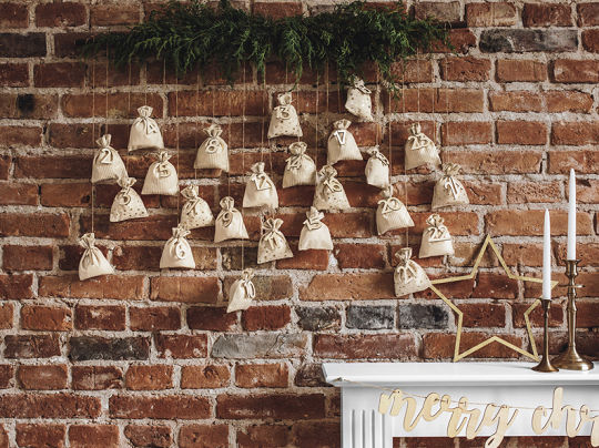 Thumbnail: Gold Stars Glitter Hanging Decorations 3pcs / 1pkt