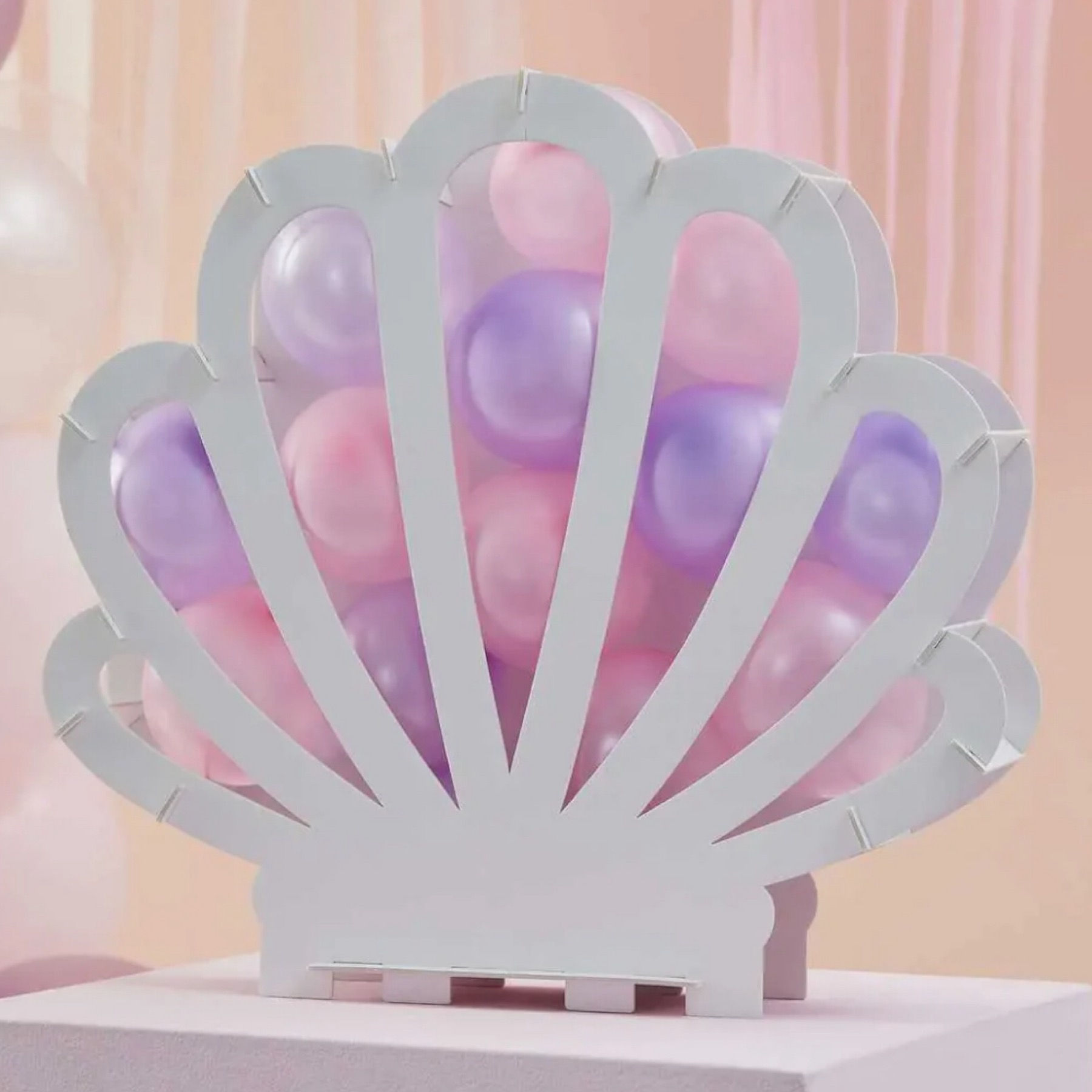 Balloon Mosaic Shell Shaped with Balloons Pink and Lilac