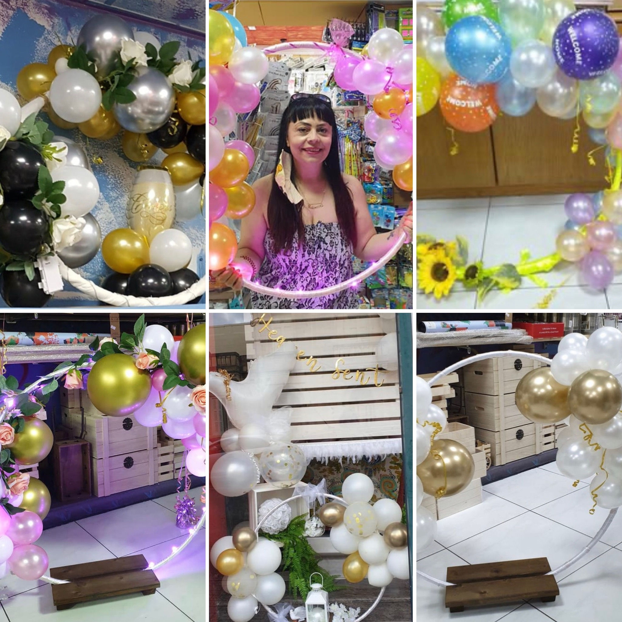 Hula Hoop Balloon Decoration with base for ornament or cake tables