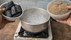 Mezcla carbón con arena y observa lo que sucede