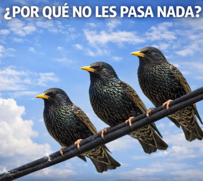 Por qué los pájaros no se electrocutan en cables de alta tensión (la razón que casi nadie imagina)