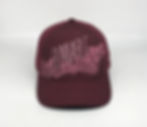 Laura Green's maroon trucker hat
