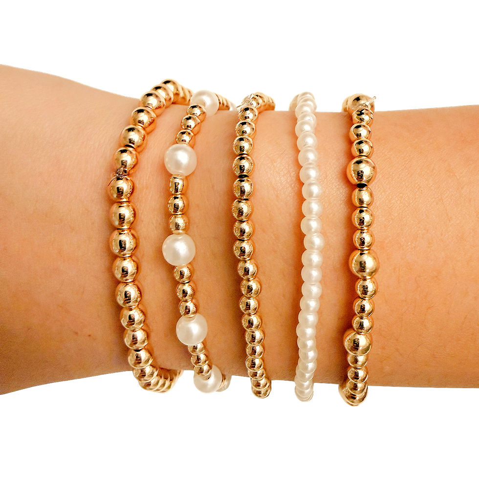 Thumbnail: Gold Plated Love Bracelet - Classic Beads