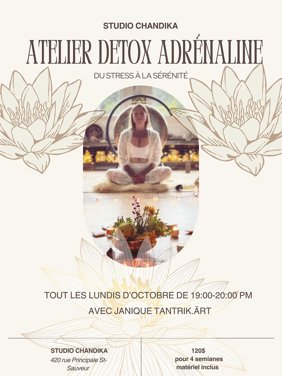 ATELIER DETOX ADRÉNALINE AU STUDIO CHANDIKA