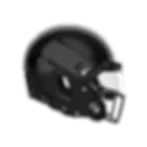 Black football helmet displayed by football helmet stores near me