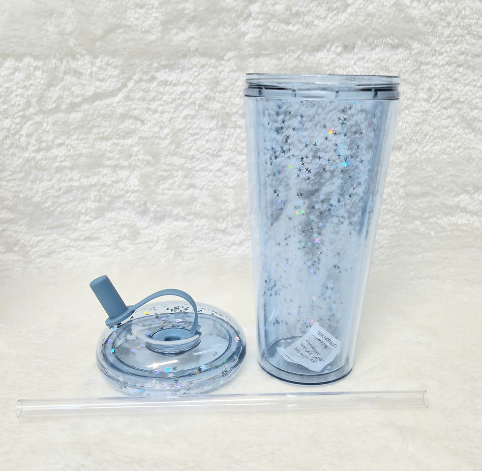 Thumbnail: Double wall acrylic tumbler with holographic stars