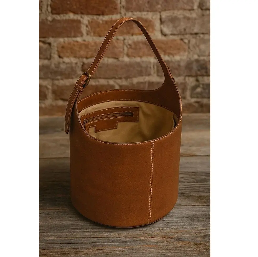 Thumbnail: Leather Basket Home Decoration