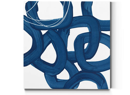White Blue Abstract Painting
