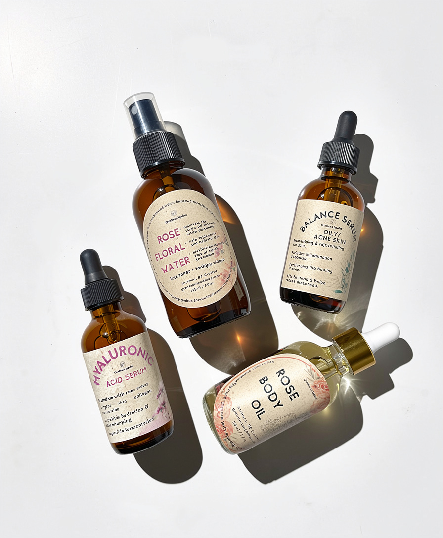 Balance Skin Care Kit bottles on display