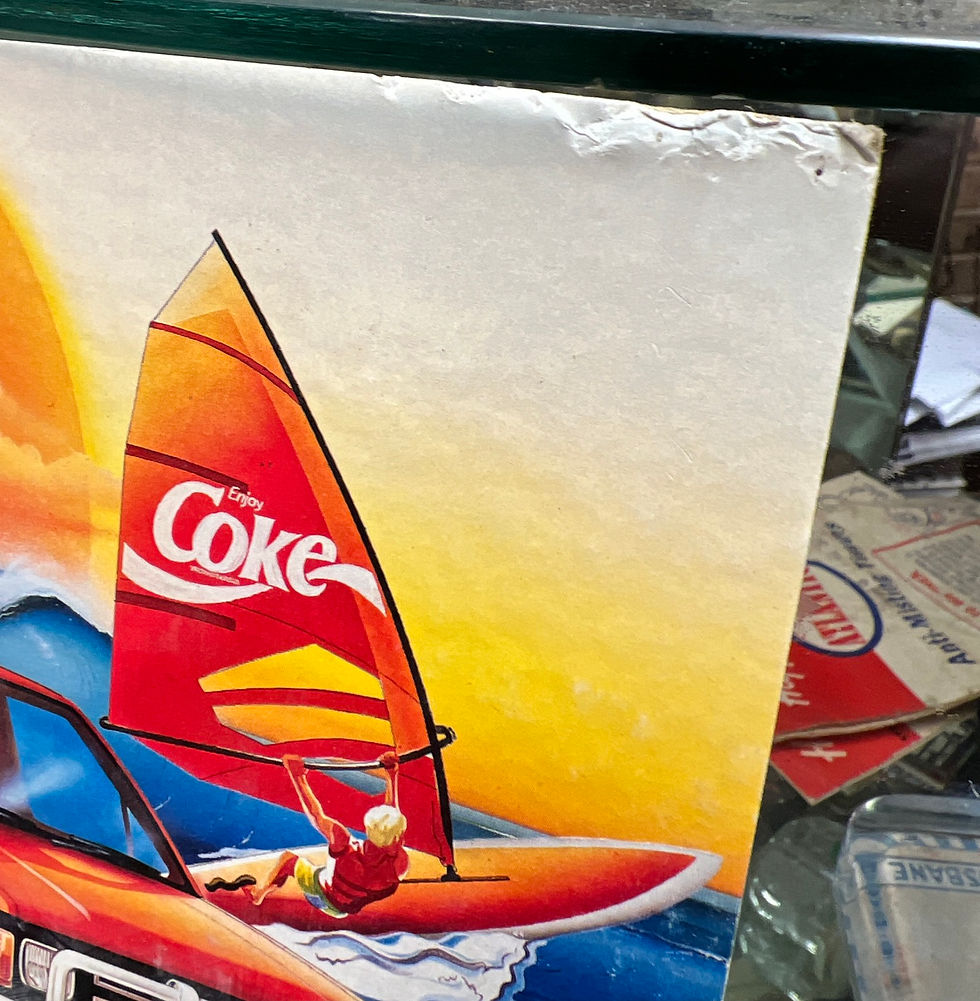 Thumbnail: 1987 Coca Cola Surf Classic Competition Shop Display Advertisement