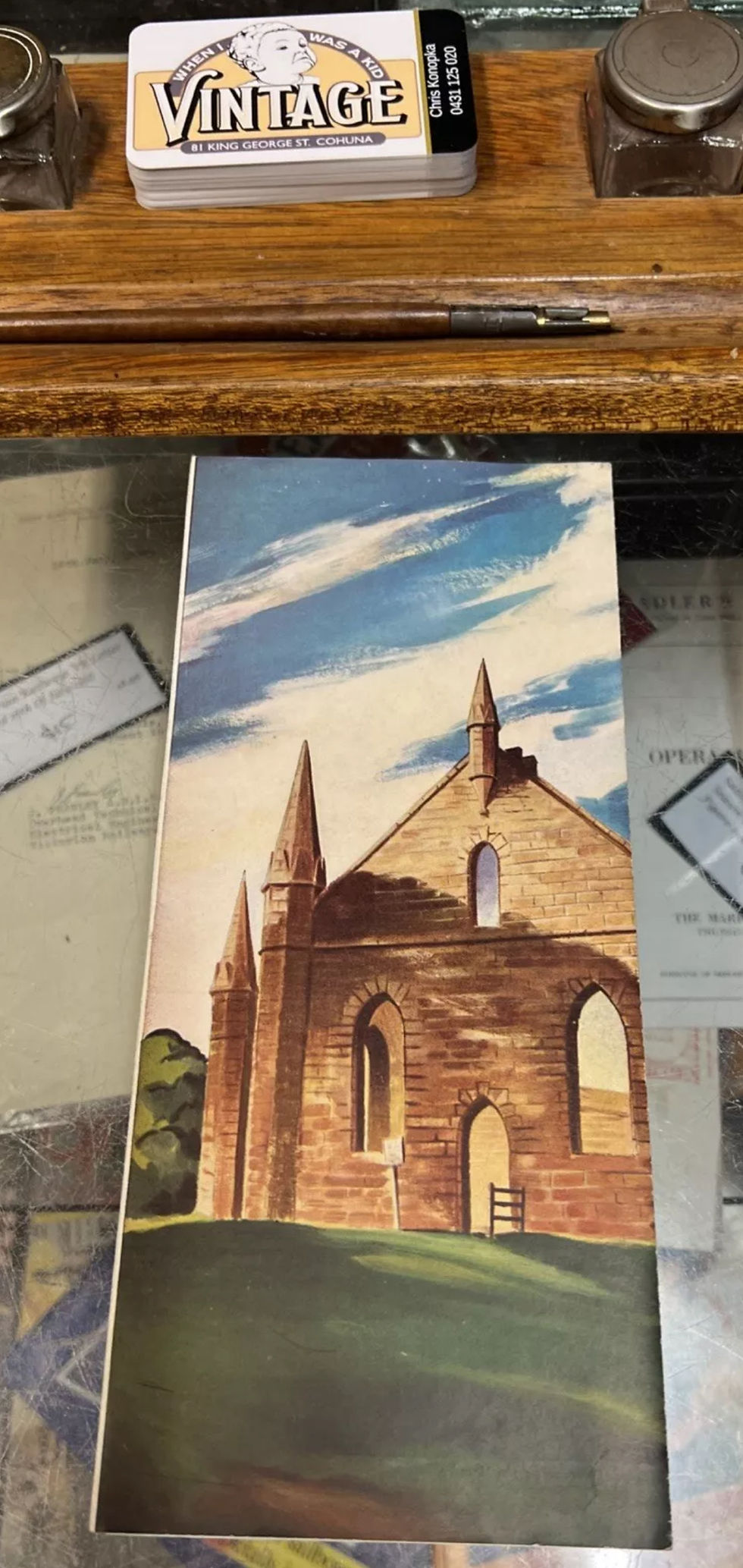 Thumbnail: Vintage Pioneer Tours Pamphlet Tasmania  Ansett Airways