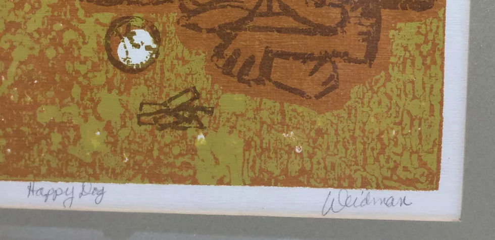 Thumbnail: David Weidman Dog Happy Day Signed  Framed 35cm X 35cm