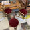 Thumbnail: Vintage Can Art Miniature Chairs And Table Set With Velvet