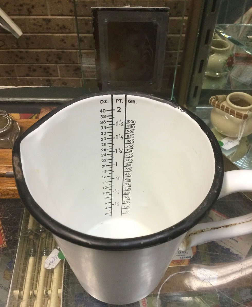 Thumbnail: Vintage Enamel 2pint Measuing Jug