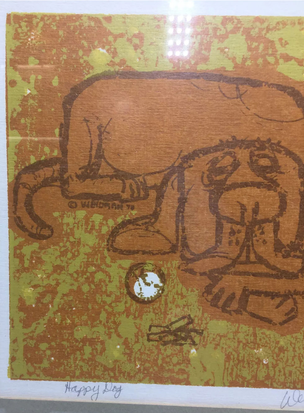 Thumbnail: David Weidman Dog Happy Day Signed  Framed 35cm X 35cm