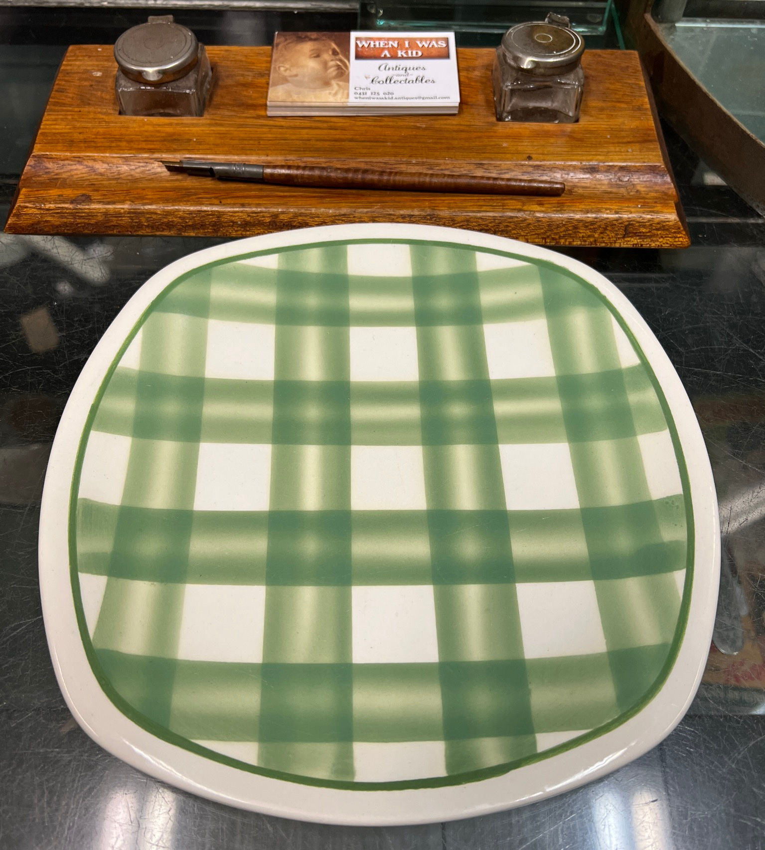 Vintage T. G Green Patio Gingham Plate 
