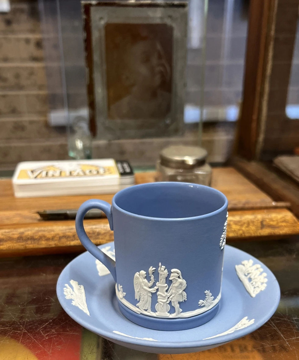 Thumbnail: Wedgwood Jasperwar Demitasse Duo Cup And Saucer