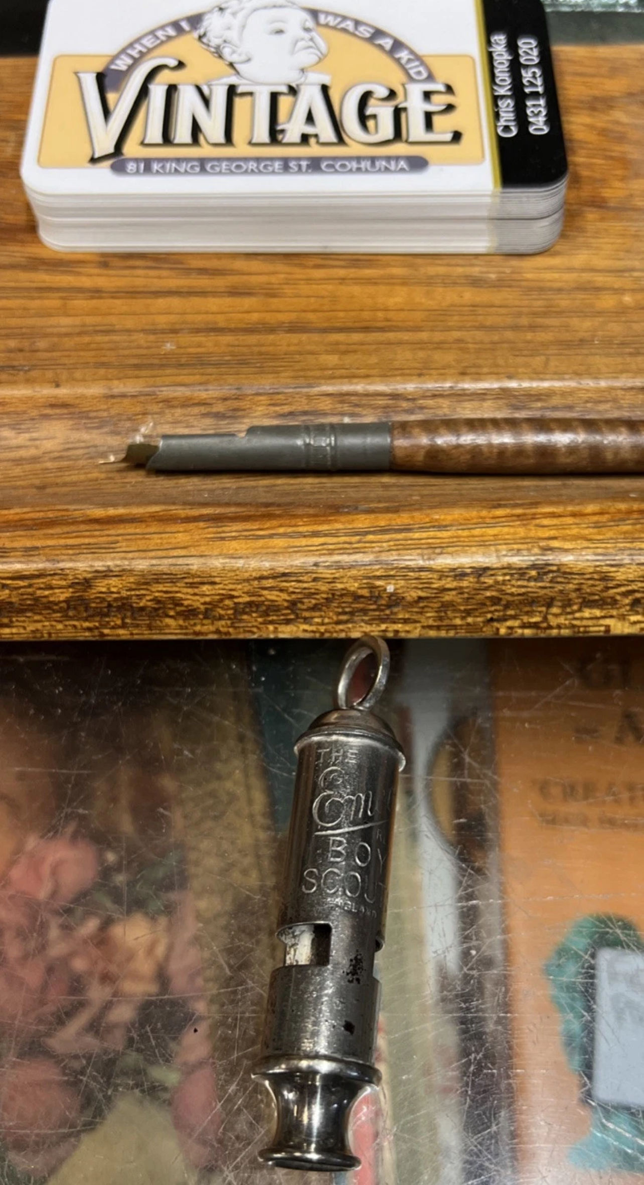 Vintage The Emca Boy Scout Whistle Metal Made in England.