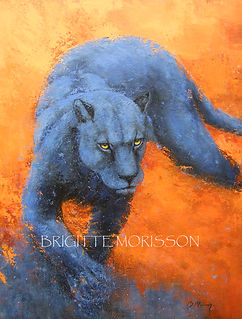 panthère bleue 100x80