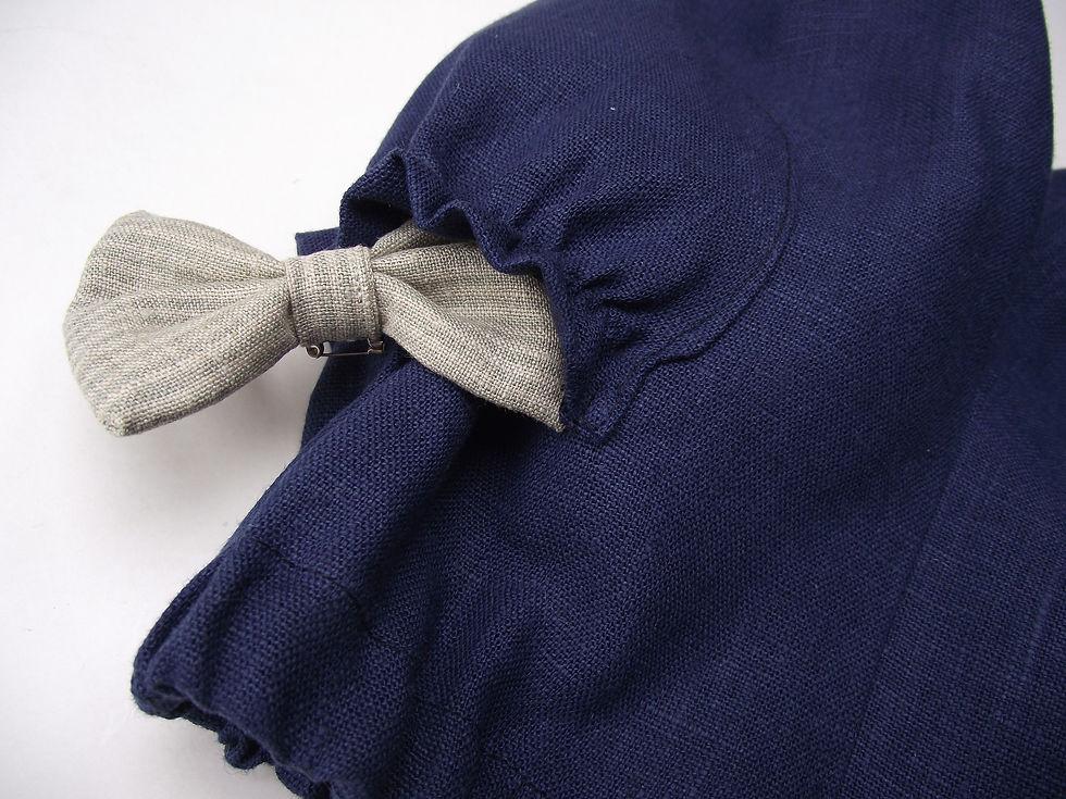 Miniatiūra: Linen ruffled pedal pusher pants for girls with puffed pocket