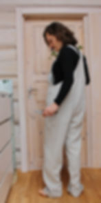 Miniatiūra: Comfy, comfortable, oversize style linen gardening overalls for women
