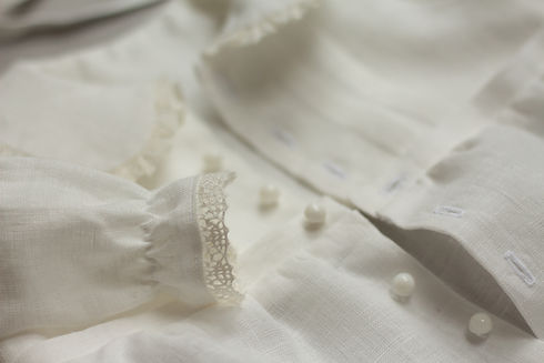 Handmade linen children ceremonial outfit