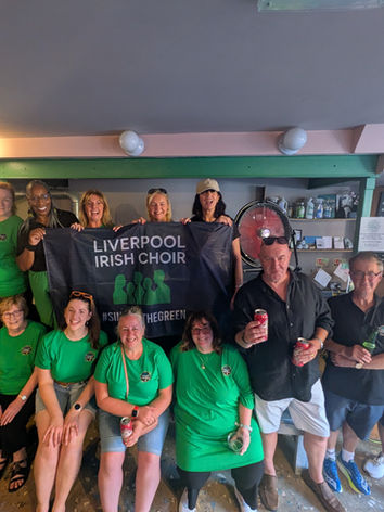 Liverpool Irish Choir Singing at Kitty's Laundrette, Anfield