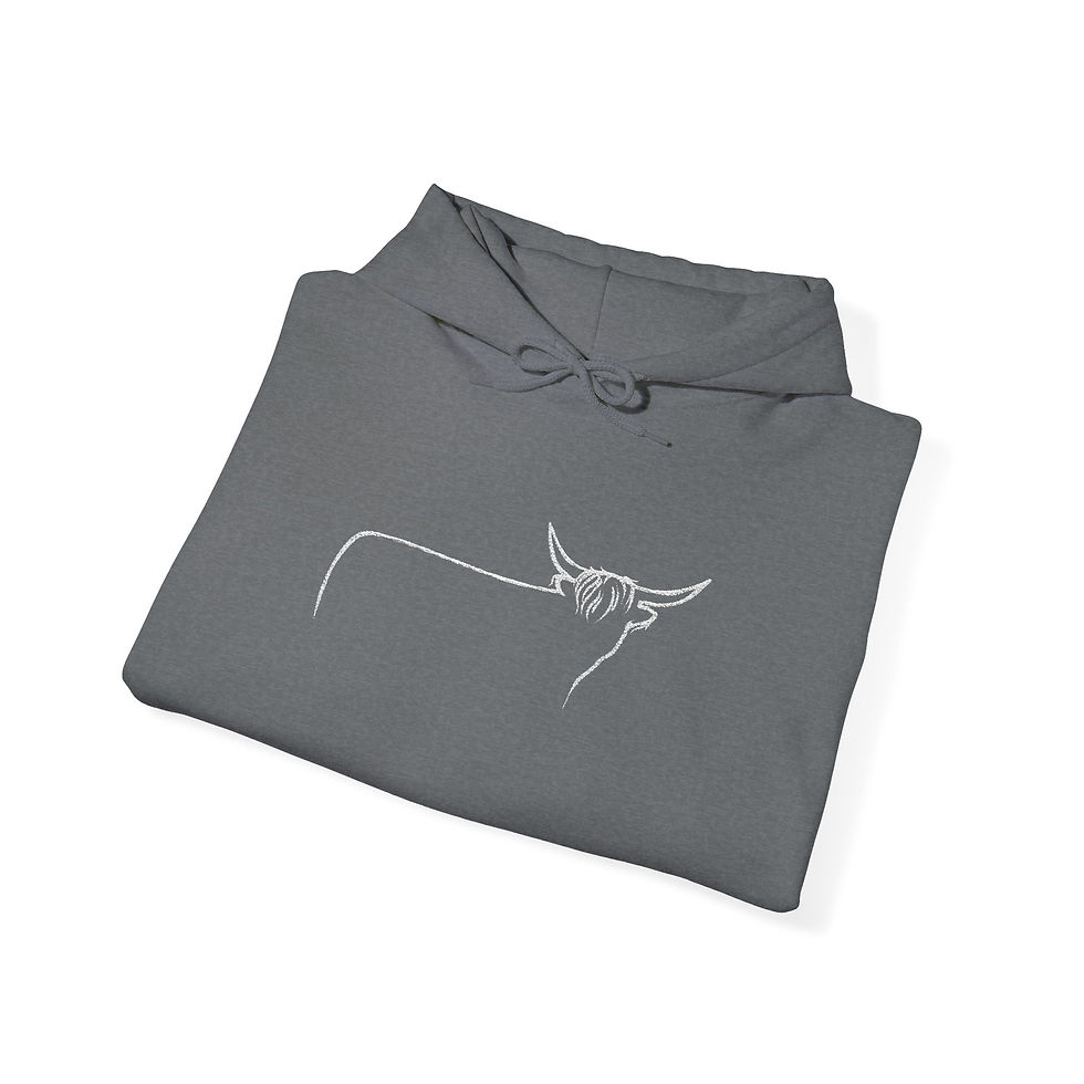 Thumbnail: Embroidered Highland Cow Silhouette Hoodie — Gildan Sweatshirt