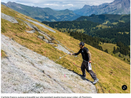 Un petit garçon géant veille sur les Alpes vaudoises - Une nouvelle fresque de Saype (swissinfo).