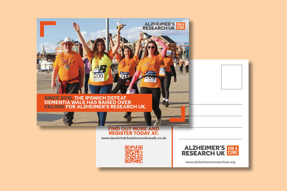 Alzheimer's Research UK: Postcard design.