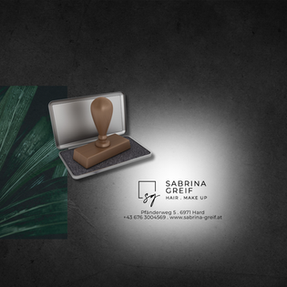 Geschäftsausstattung Stempel . Sabrina Greif | Hair . Make up