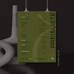 Grafikdesign Preisliste | Der Salon . Samantha Berti; // Grafikdesign aus Hard . Vorarlberg