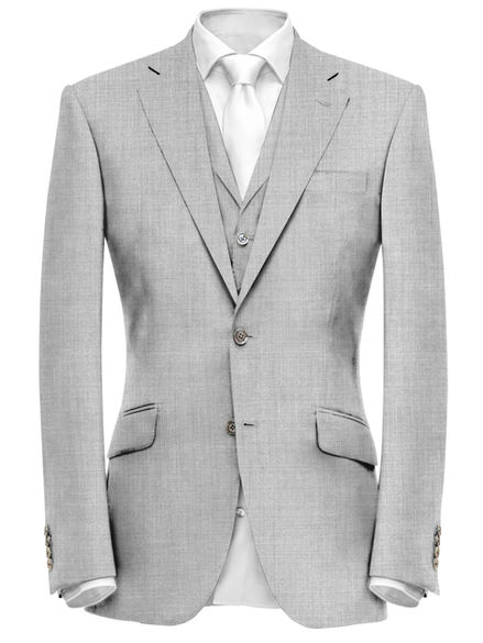 Grauer Hochzeitsanzug nach Maß – klassischer Bräutigam Anzug von Diana Schuster