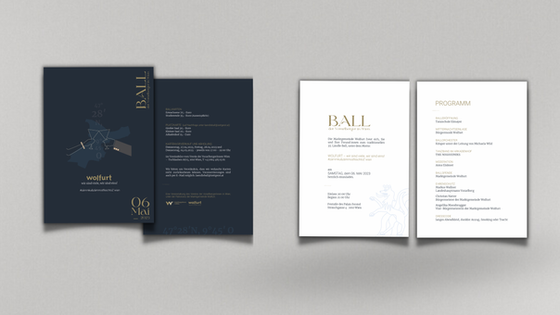 Grafikdesign Einladung + Einlageblatt . Ball der Vorarlberger 2023