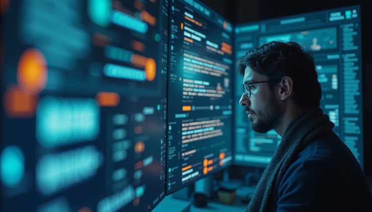 Close-up view of a computer screen displaying social media profiles with suspicious activity