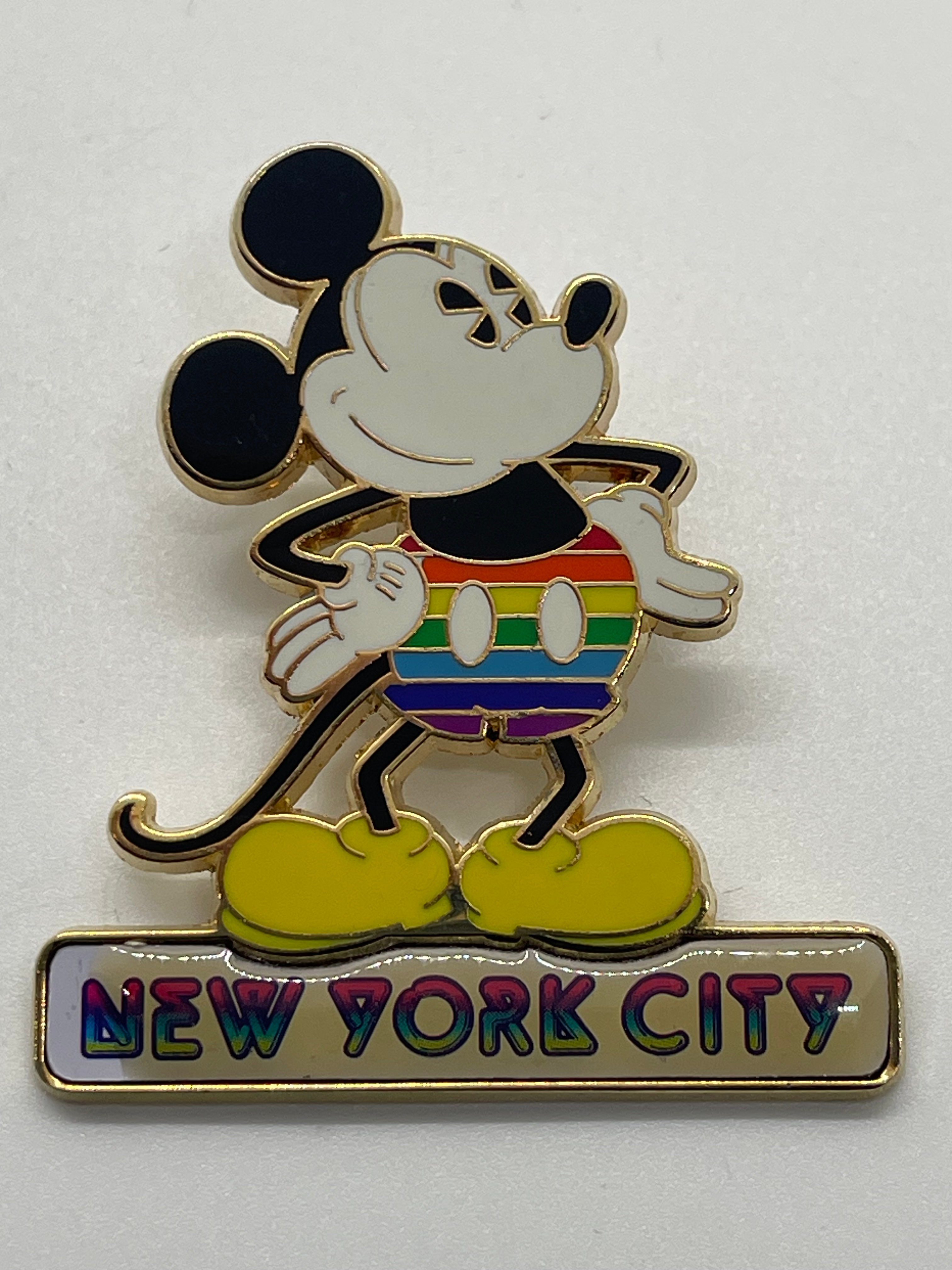 2008 Disney New York City Mickey Mouse Wearing Rainbow Shorts Pin