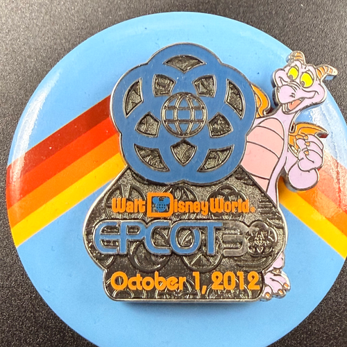 2012 Disney Epcot 30th Anniversary Figment Pin And Button Set