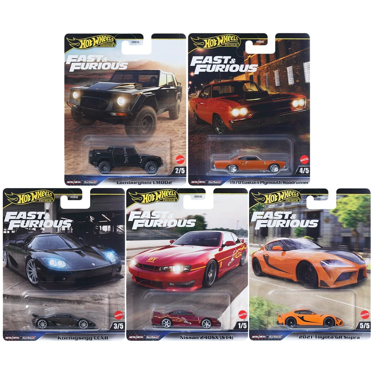 Hot Wheels Fast and Furious 2025 Mix L- 5-Car Set