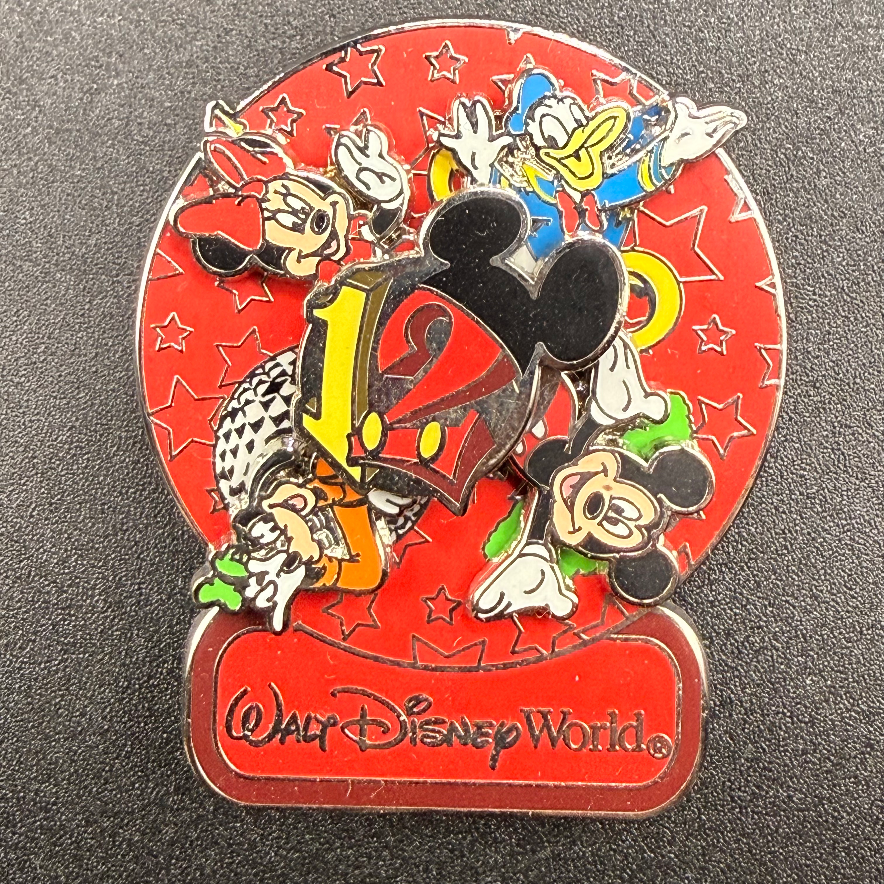 2012 Walt Disney World Fab 4 Mickey Donald Minnie Goofy Spinner Pin