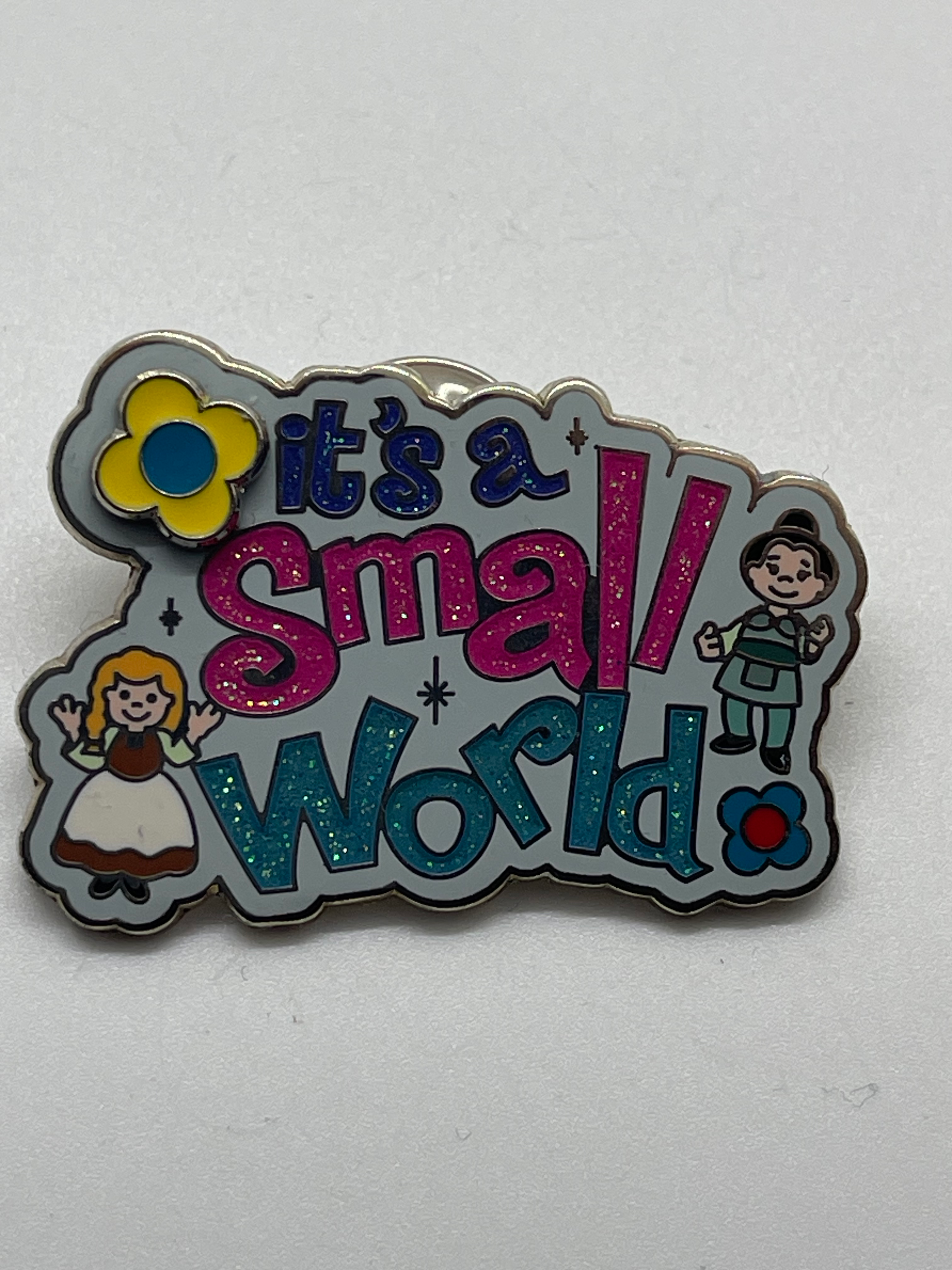 2011 Disney It's a Small World - It’s a Small World Glitter Logo with Flower Pin