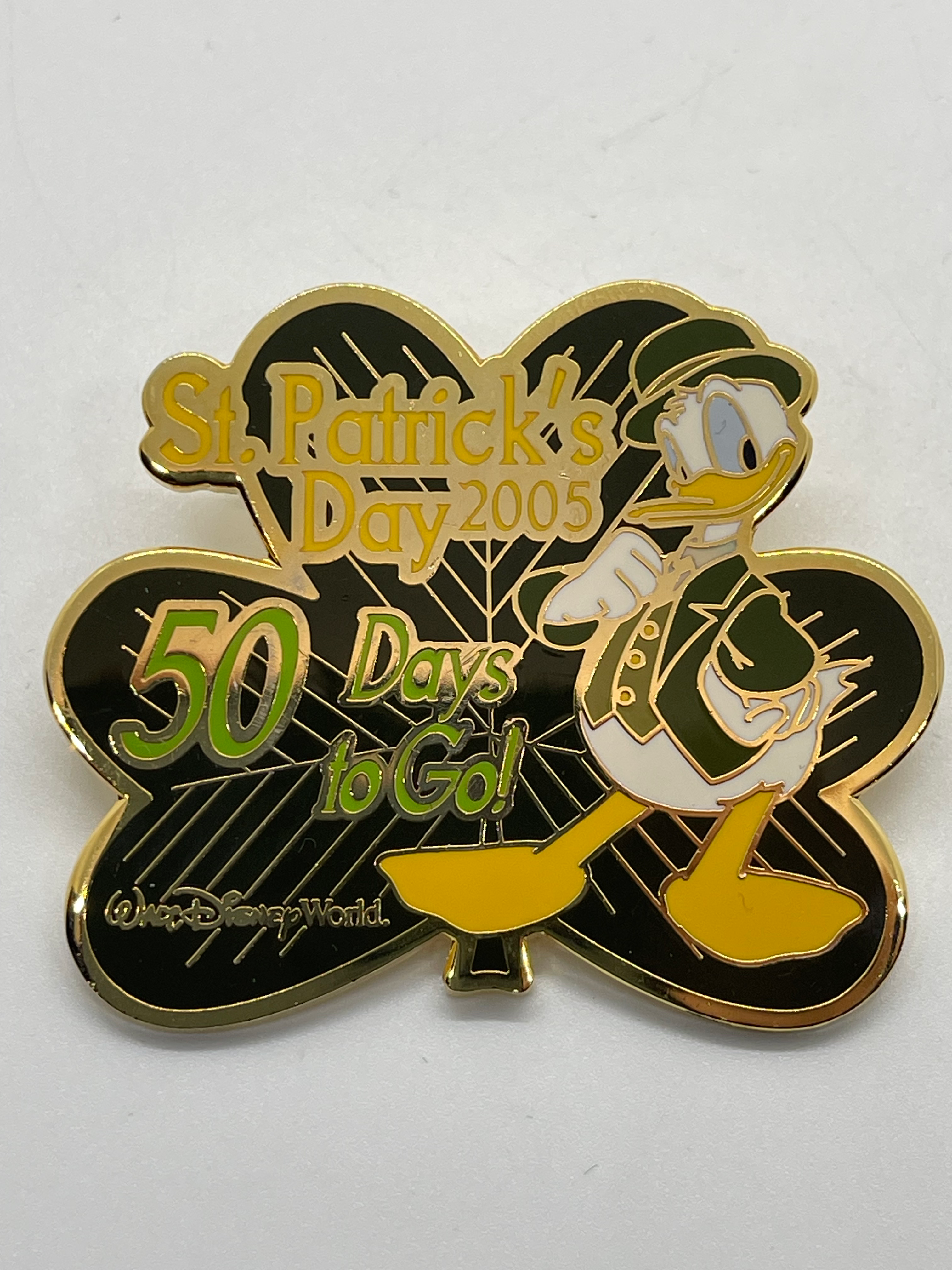 2005 Disney St. Patrick's Day 50 Days to Go! Donald Duck Limited Edition Pin