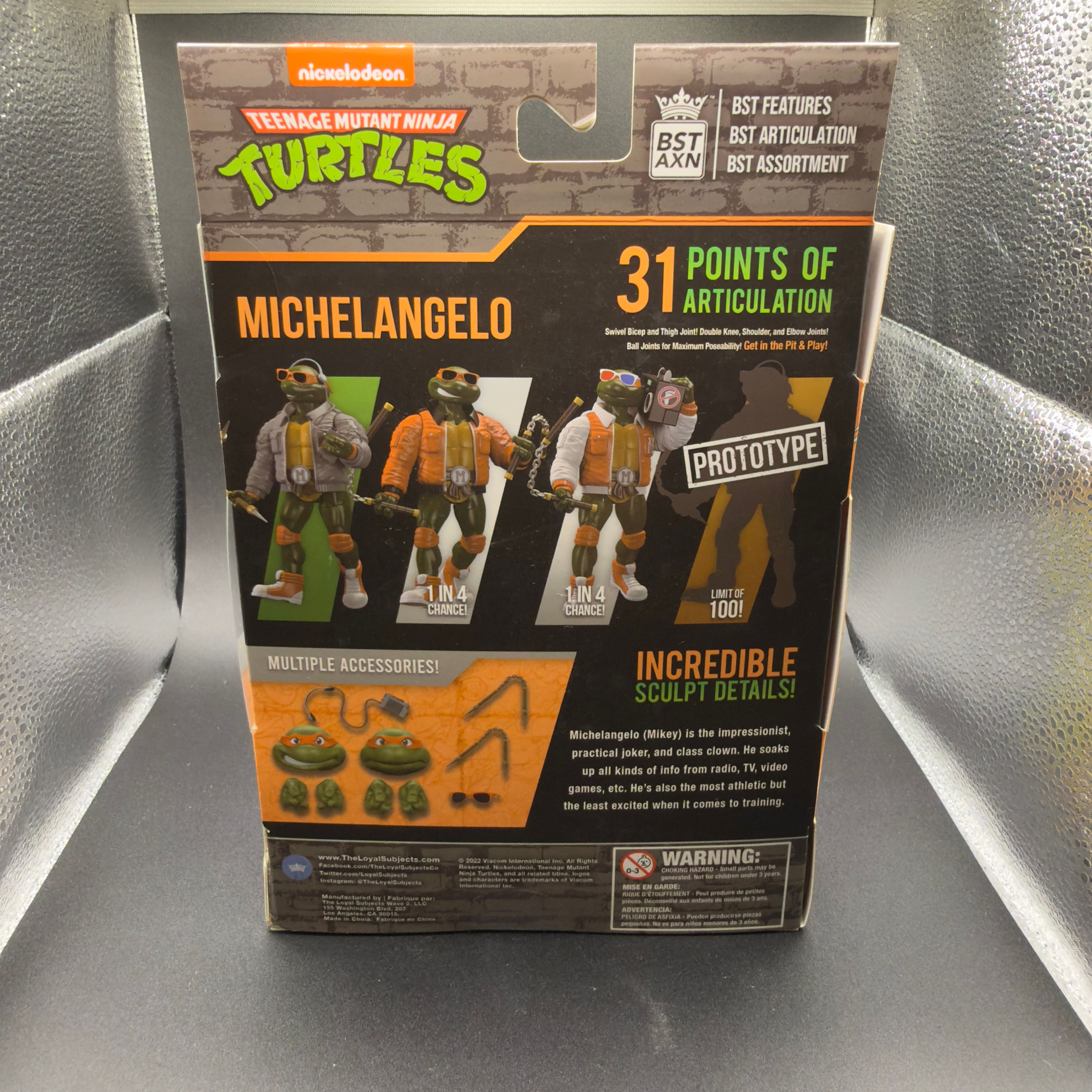 2022 TMNT Michelangelo Street Style The Loyal Subjects NEW BST AXN Action Figure