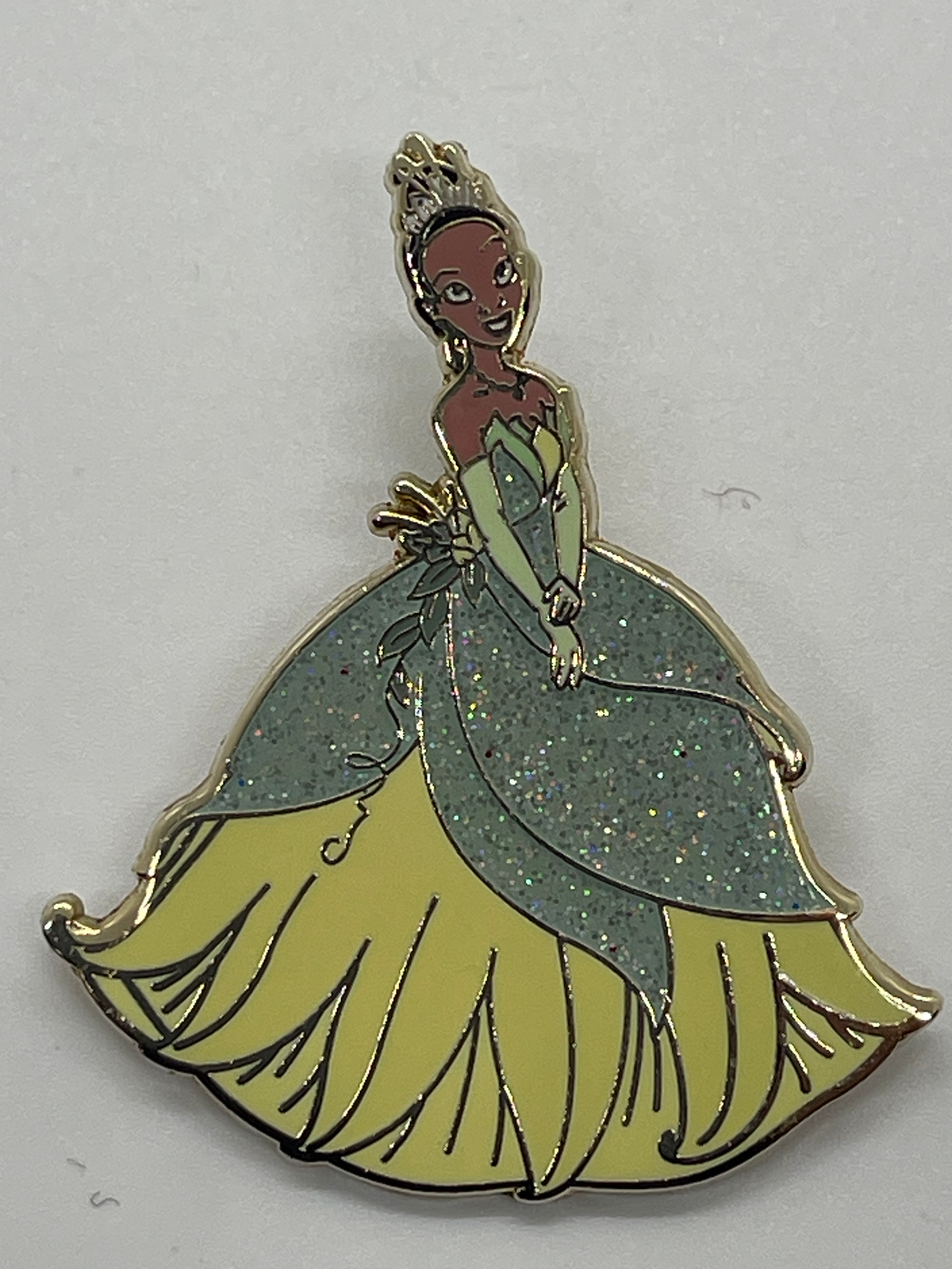 2009 Disney Princess and the Frog Tiana Green Glitter Dress First Release Pin