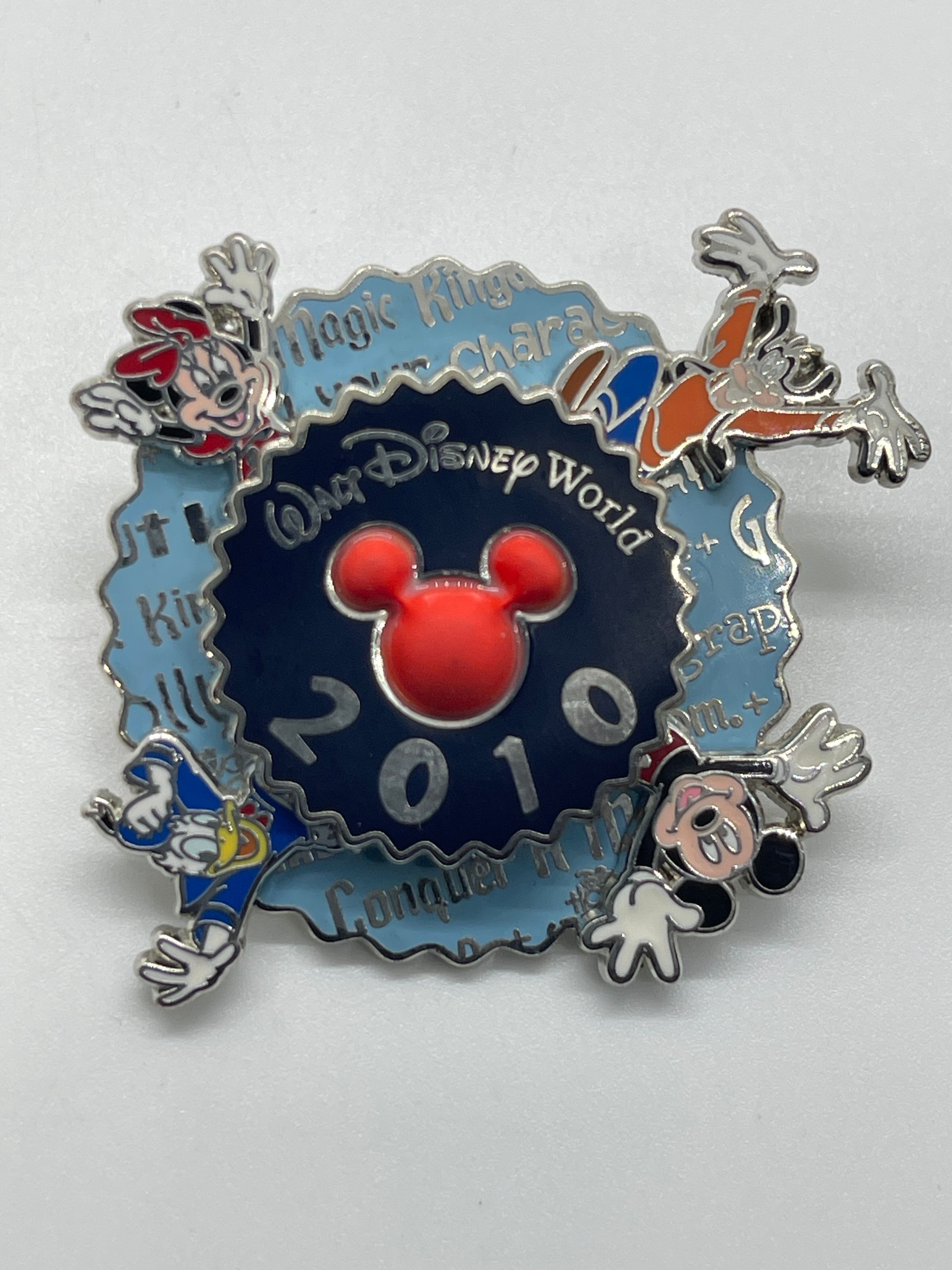 2010 HKDL Dated Year Pins - Donald, Minnie, Goofy, and Mickey Spinner Pin