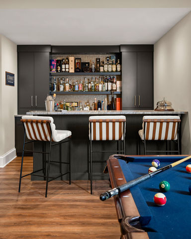 New construction of a  residential home's basement bar