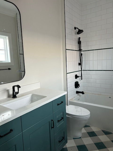 Plaid Floor Tile with 6" x 6" square tiles @amybormanid.com