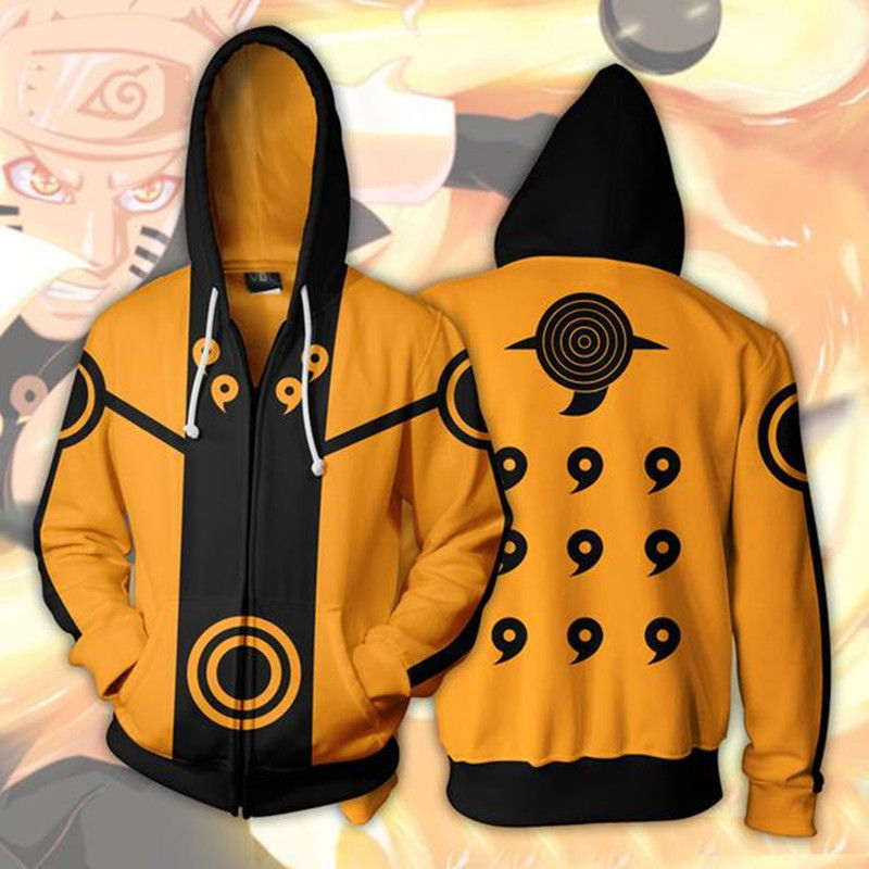 Thumbnail: Unisex Anime Printing Zip-Up Fashion Hoodie