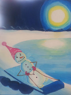 "Snowman at Night"